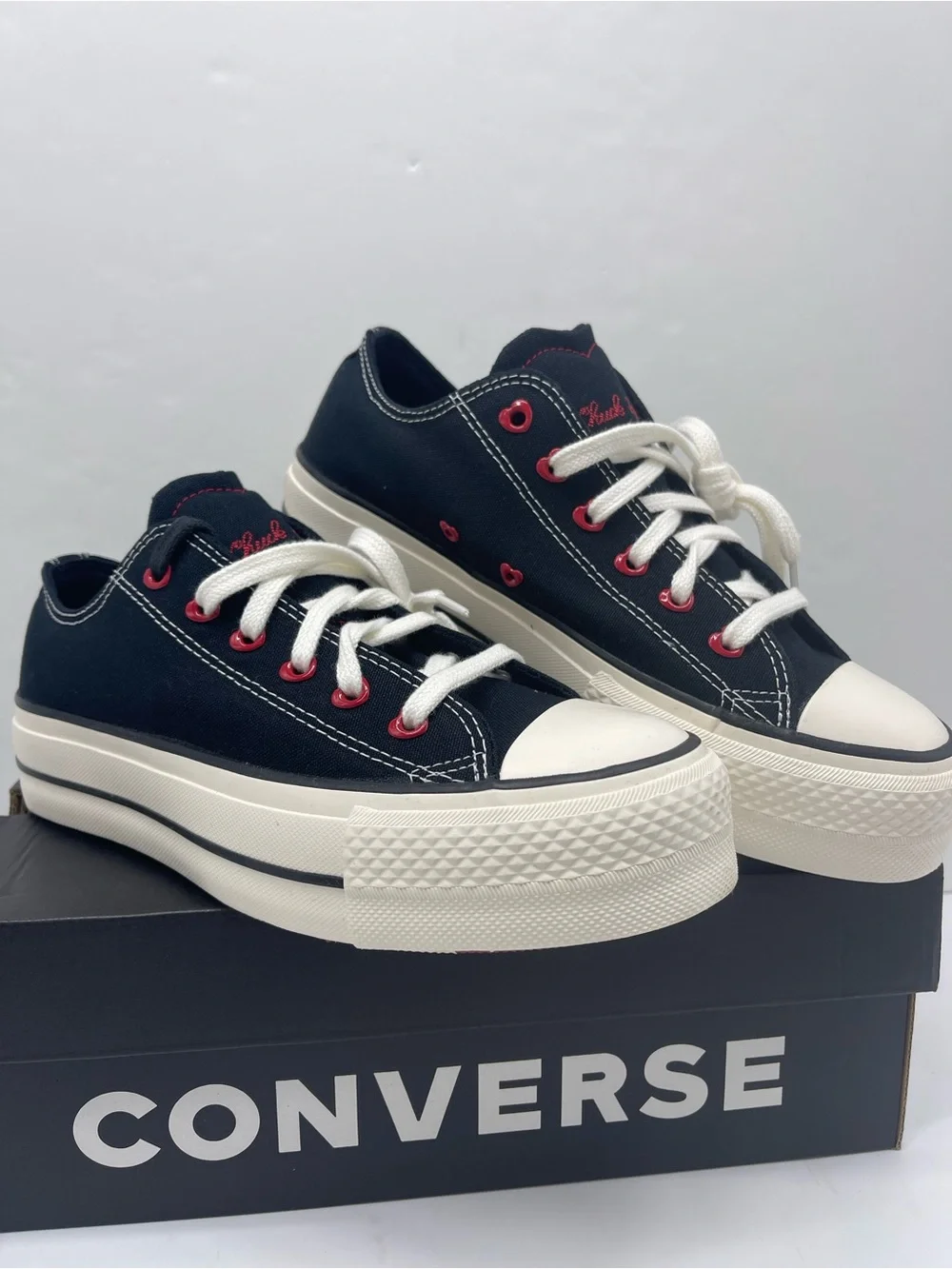Converse CTAS Lift Ox Platform Sneakers Black Egret Days Ahead A19059C NWT